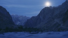Landscapes Mountains moon moonlight