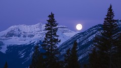 Landscapes Mountains moon moonlight forests