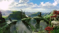 Landscapes Mountains Movies moss Characters waterfalls jumping 