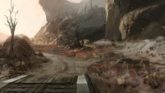 Landscapes Mountains roads microsoft science fiction halo reach 