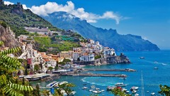Landscapes Mountains Seaside positano