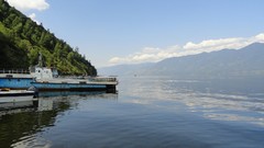 Landscapes Mountains ships lakes reflections