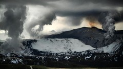 Landscapes Mountains smoke Europe Volcanoes iceland