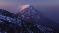 Landscapes Mountains smoke Volcanoes