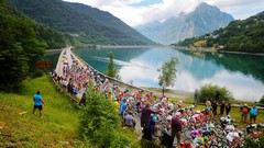 Landscapes Mountains Sports lakes cycling Tour de France