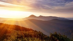 Landscapes Mountains sunlight