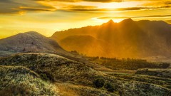 Landscapes Mountains sunlight sun rays