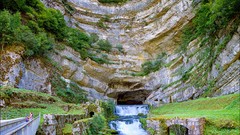 Landscapes Mountains vegetation France Europe waterfalls