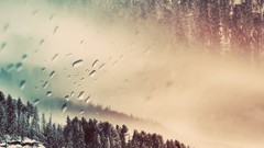 Landscapes Mountains water drops