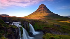 Landscapes Mountains waterfalls iceland Kirkjafellsfoss