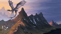Landscapes Mountains wings Dragons artwork fantasy art