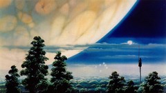 Landscapes Movies moon paintings planets science fiction 