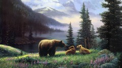 Landscapes nature Animals Bears