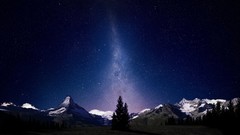 Landscapes nature astronomy night sky Alpine skyscapes