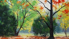 Landscapes nature autumn paintings drawings