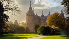 Landscapes nature autumn Parks castle paths shadows