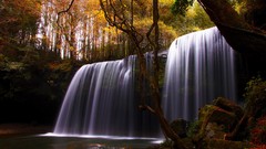Landscapes nature autumn waterfalls rivers