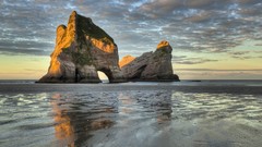 Landscapes nature bay New Zealand Islands Beaches golden 