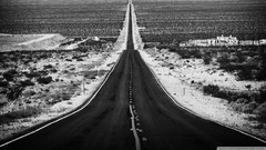 Landscapes nature black and white roads