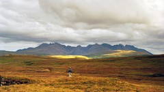 Landscapes nature black Mountains clouds Scotland forests