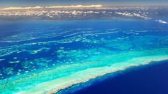 Landscapes nature blue clouds aerial view oceanscape belize 