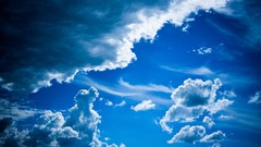 Landscapes nature blue clouds sky Music patterns air