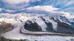 Landscapes nature blue Mountains sky dark switzerland