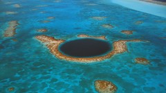 Landscapes nature blue ocean belize Great Blue Hole