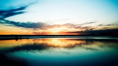 Landscapes nature blue sky orange silence surface evening