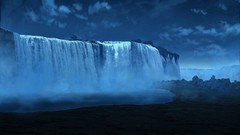 Landscapes nature blue waterfalls nighttime rivers scenic