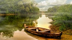 Landscapes nature Boats