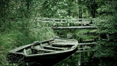 Landscapes nature Boats Norway Bridges streams forests