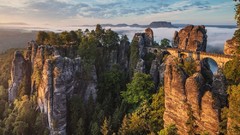 Landscapes nature Bridges skies