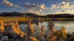 Landscapes nature California lakes rock formations Mono Lake