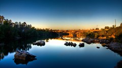 Landscapes nature calm Bridges rocks reflections rivers HDR 