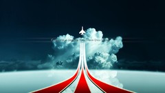 Landscapes nature clouds Aircraft artwork atari