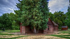 Landscapes nature clouds buildings