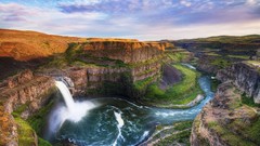 Landscapes nature clouds canyon waterfalls rivers