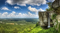 Landscapes nature clouds Earth waterfalls cliff forests 