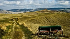 Landscapes nature clouds fields