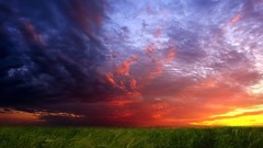 Landscapes nature clouds fields
