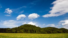 Landscapes nature clouds Green forests skyscapes