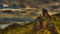 Landscapes nature clouds hills rocks
