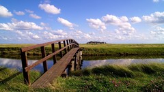 Landscapes nature clouds horizon Bridges German rivers