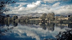 Landscapes nature clouds Italy lakes reflections national 