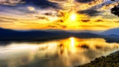 Landscapes nature clouds lakes reflections