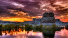 Landscapes nature clouds lakes reflections