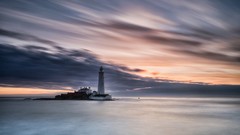 Landscapes nature clouds lighthouses