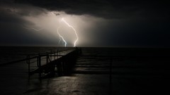 Landscapes nature clouds Lightning