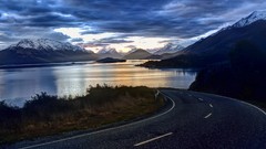 Landscapes nature clouds New Zealand lakes